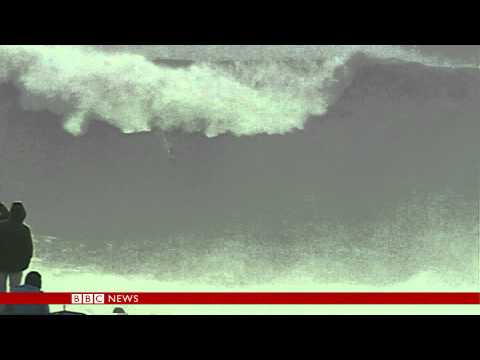 CARLOS BURLE RIDES A GIANT NAZARE WAVE - BBC NEWS