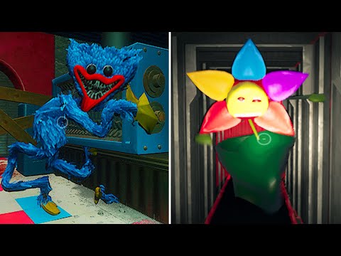 WUGGY HUGGY vs FLOWEY Death Run Ending in Poppy Playtime Chapter 1 vs Chapter 2