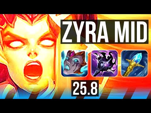 ZYRA vs AKALI (MID) | NA Master | 25.8