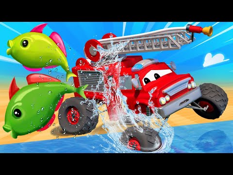 Monster Town - Max ist gefangen im Wald! - Lastwagen Zeichentrickfilme für Kinder 🚓 🚒