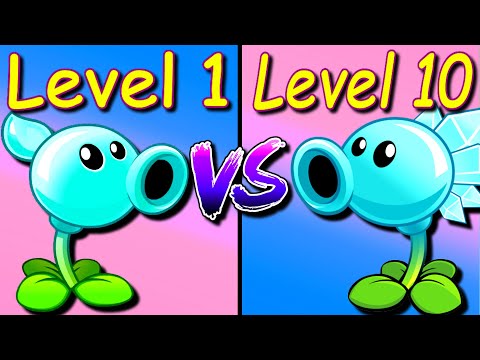 Snow Pea Level 1 vs Max Level Challenge = Pvz 2 Gameplay