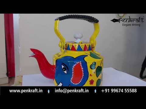 Madhubani painting on kettle/ madhubani art