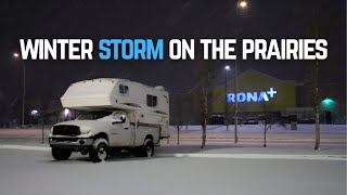 WINTER STORM On The Canadian Prairies Truck Camping In The City
