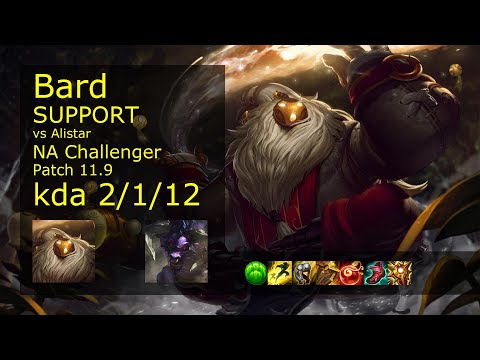 Bard Support vs Alistar - NA Challenger 2/1/12 Patch 11.9 Gameplay