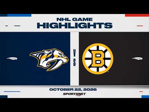 NHL Highlights | Predators vs. Bruins - October 22, 2026