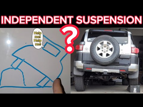 ARTICULATE THIS! FJ Cruiser gets true independent front suspension. Sway bar / anti-roll bar removed
