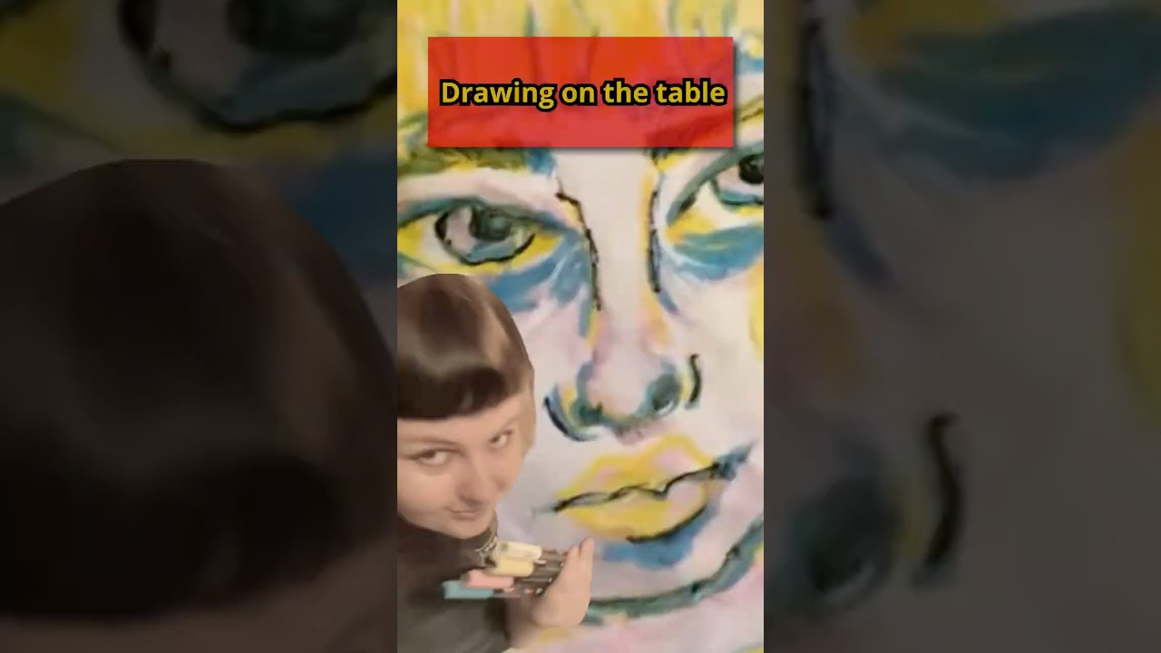 Tried drawing like this? Art on a table during party