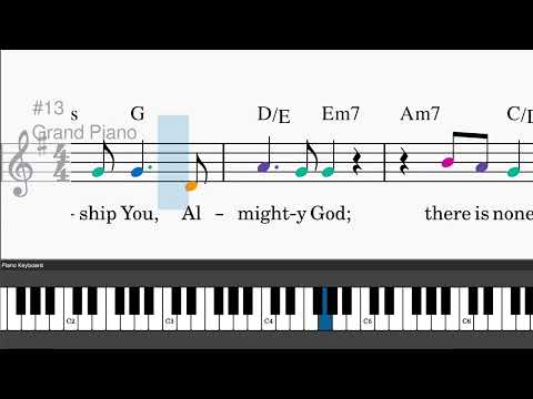 I Worship You, Almighty God by Sondra Corbett-Wood - Easy piano tutorials with leadsheet and chords
