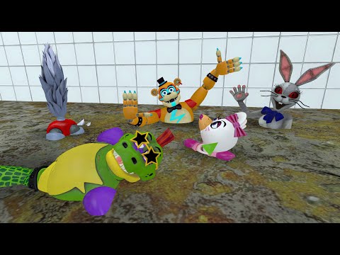 MELTING ALL FNAF Security Breach ANIMATRONICS IN ACID ON GMOD!