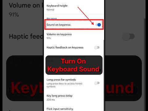 Turn On Keyboard Sound ✅|Keyboard Sound On Kaise Kare | Keyboard Sound Off Kaise Kare