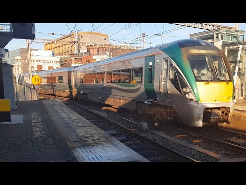 Irish Rail 22000 and 8100 Class Trains at Connolly Station in Dublin, Ireland
