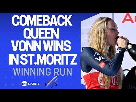 Lindsey Vonn na descida vitoriosa de St. Moritz, Copa do Mundo 2025/26