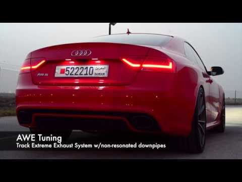 2015 Audi RS5 with AWE-tuning track extreme exhaust system and non-resonated downpipes