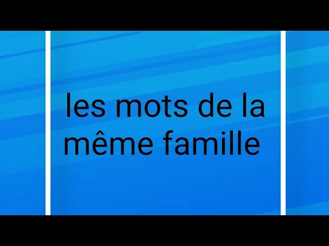 les mots de la même famille leçon facile.