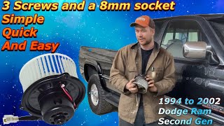 1994 to 2002 Dodge Ram 2nd Gen Quick and Easy Blower Motor Change!