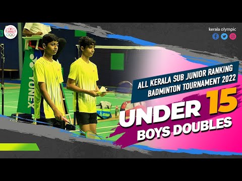 UNDER 15 BOYS DOUBLES FINAL | ALL KERALA SUB JUNIOR RANKING BADMINTON TOURNAMENT 2022 |TOSS ACADEMY