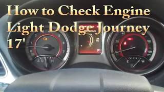 How to Check Engine Light Dodge Journey (17')