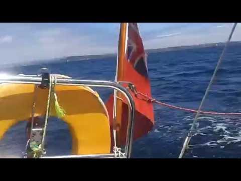 Sailing towards Eddystone light in Moody 27