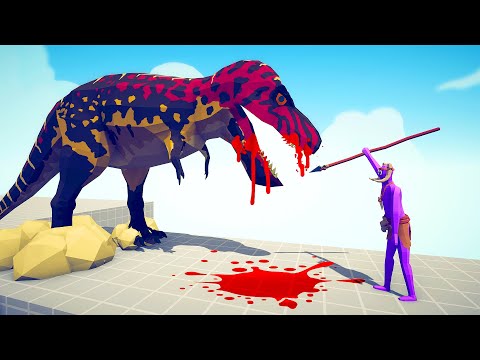 TYRANNOSAURUS REX ARMY vs EVERY GOD - Totally Accurate Battle Simulator TABS
