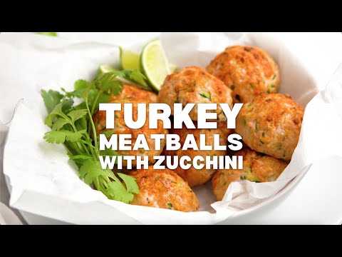 BAKED TURKEY ZUCCHINI MEATBALLS | Keto, Whole30, Gluten-Free