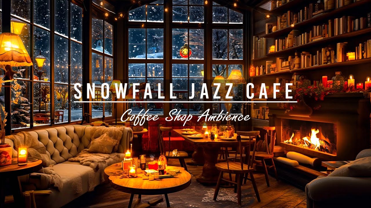 Snowfall Jazz Cafe | Slow Jazz Music in Winter Coffee Shop Ambience for Working, Studying & Relaxing