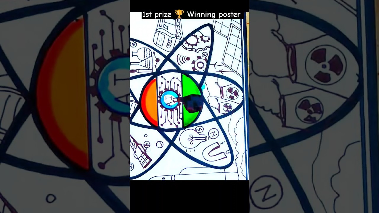 1st prize 🏆 Winning National Science Day Drawing/Viksit Bharat drawing#scienceproject