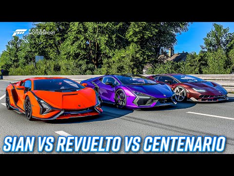 Lamborghini Revuelto vs Sian FKP 37 vs Centenario | Forza Motorsport