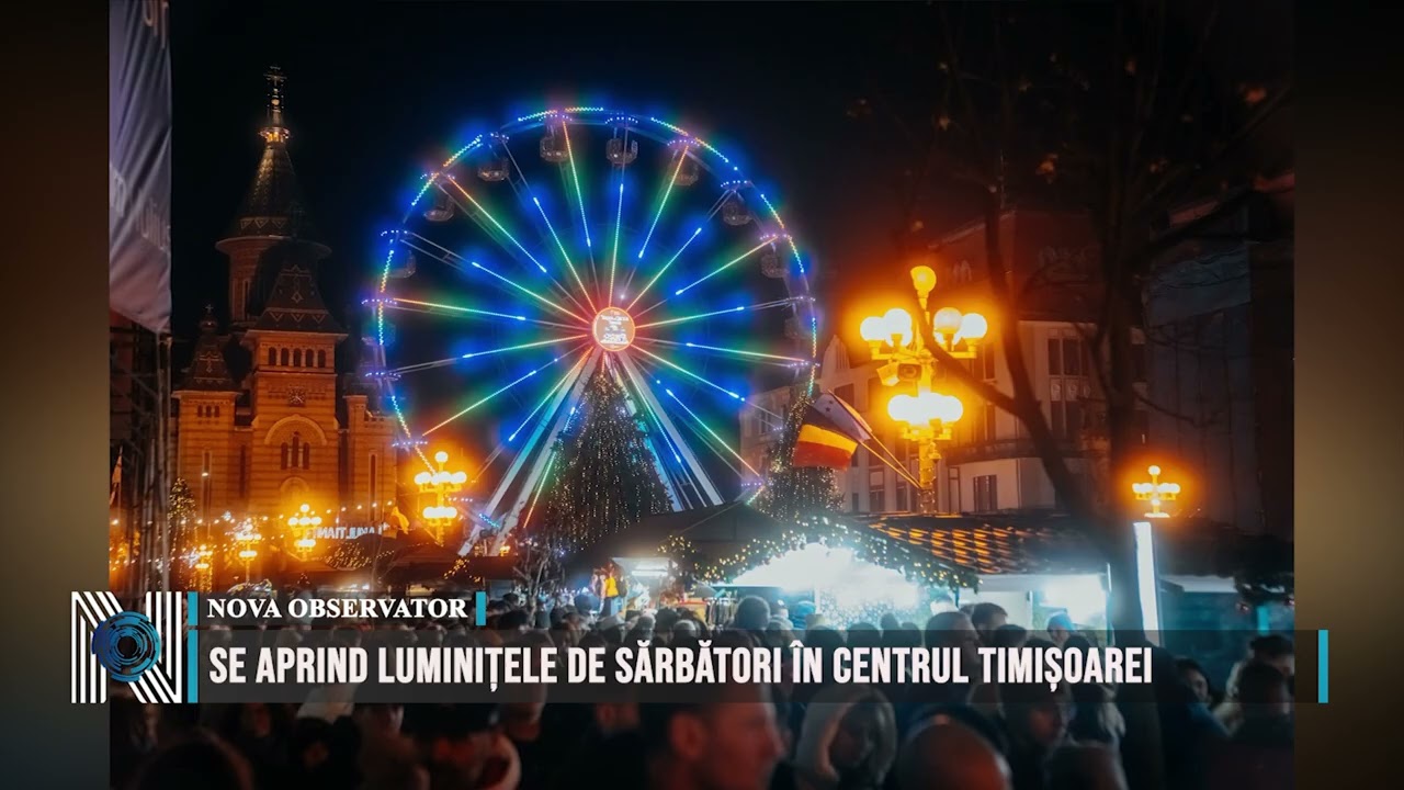 Se aprind luminițele de sărbători în Centrul Timișoarei