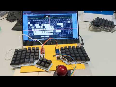 ErgoSNM Keyboard Rev 1.0 test with trackball