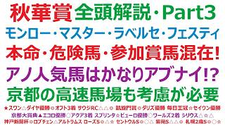 【秋華賞2026】・全頭解説・Part3　モンローウォーク、マスターソアラ、ラベルセーヌ、フェスティバルヒル。本命候補もいるが、危険な人気馬も！良馬場濃厚の馬場も、考慮の対象になります。