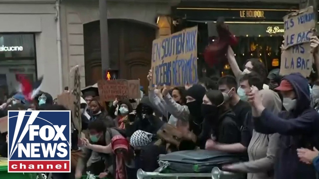 Riot police CONFRONT student protesters in France as clashes escalate