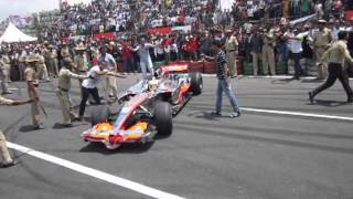 formula one India 2013  drifting F1 caught by a police