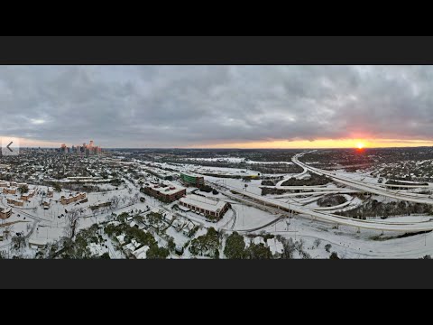 [4k] Drone Footage: Heavy Snow in Austin, TX | Winter Storm Uri