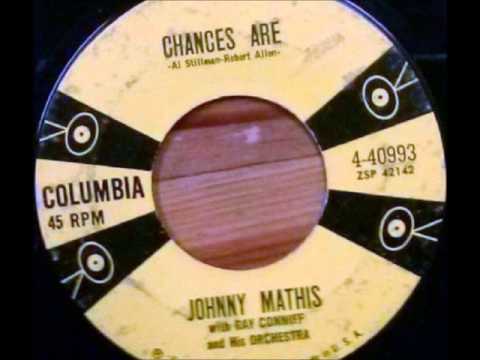 Johnny Mathis - Chances Are on 1957 Columbia 45 Record.