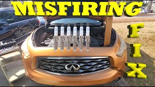 FX35 INFINITI HOW TO CHANGE IGNITION COILS SPARK PLUGS 2010 2012