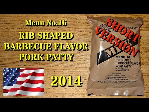 MRE Review: 2014 Menu No.16 Barbeque Flavored Pork...