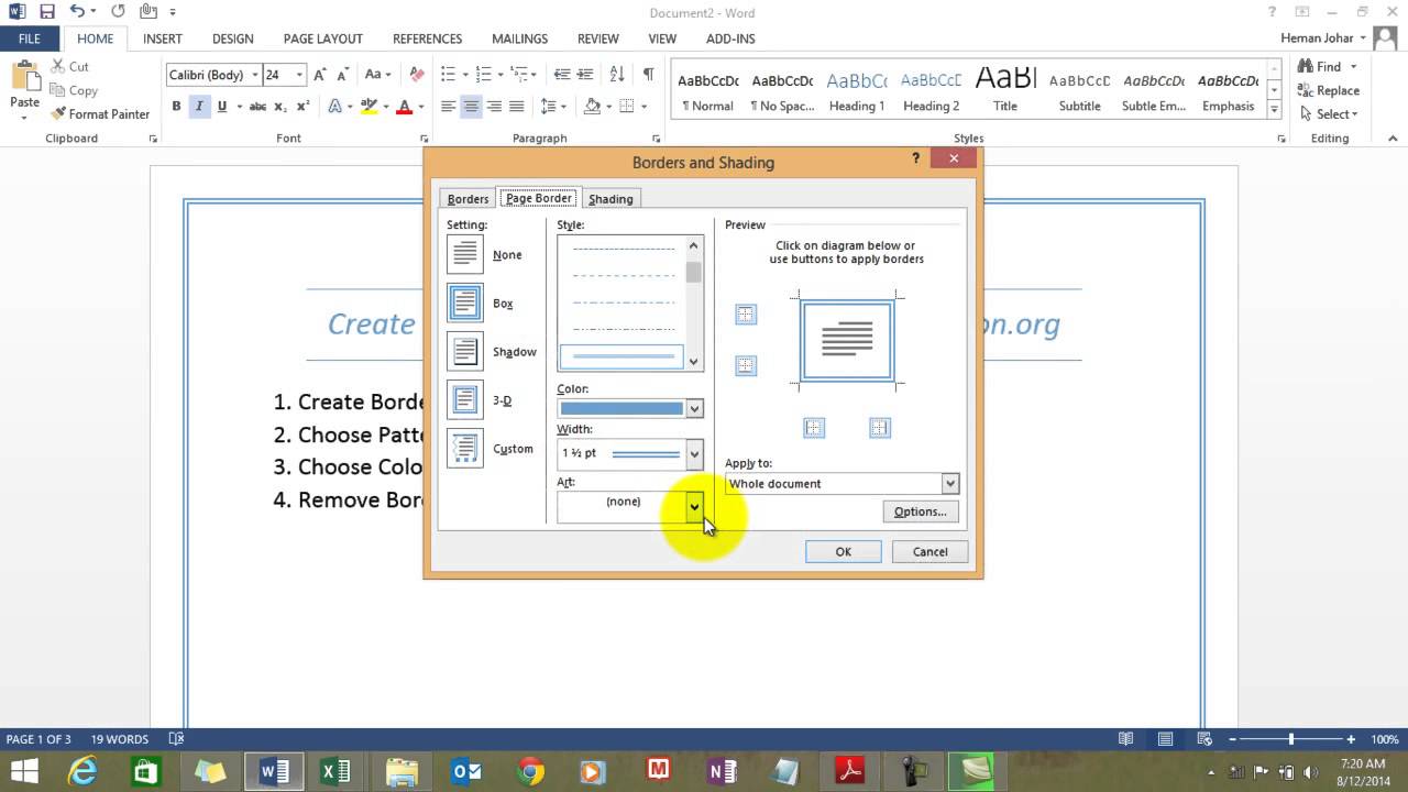 Learn How To Create Page Borders in MS Word