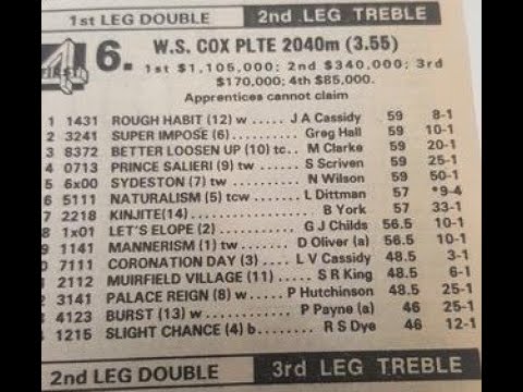 1992 The Best Cox Plate - Featuring Super Impose, Let's Elope, Better Loosen Up, Naturalism etc