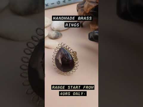 Artistic Brass and Stone Earring