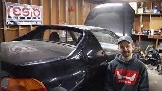 RestoTuner S2000 Style Antenna Kit installed on a Honda Del Sol