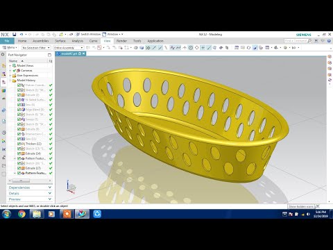 NX CAD # tutorial 6.0 #Laundry Basket #Advanced Surface Modeling
