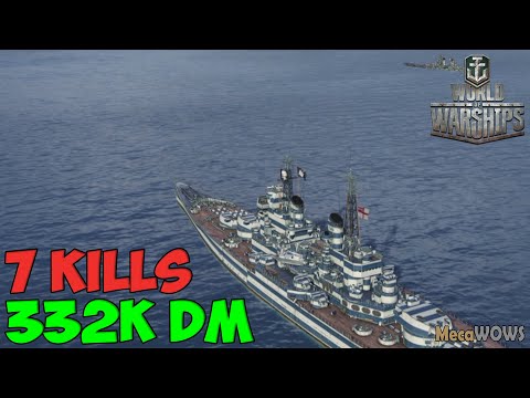 World of WarShips | Conqueror | 7 KILLS | 332K Damage - Replay Gameplay 1080p 60 fps