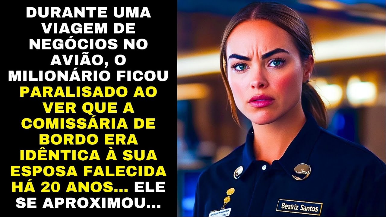 DURANTE VIAGEM, NO AVIÃO, O MILIONÁRIO FICOU PARALISADO AO VER A COMISSÁRIA DE BORDO ERA IDÊNTICA...