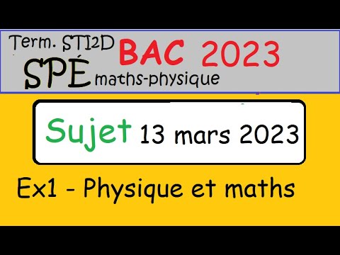 corrigé du 13 mars 2023-BAC STI2D- Maths - ex1 capacité thermique et exponentielle   -polynésie