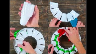 Come fare una ghirlanda con i bicchieri di plastica