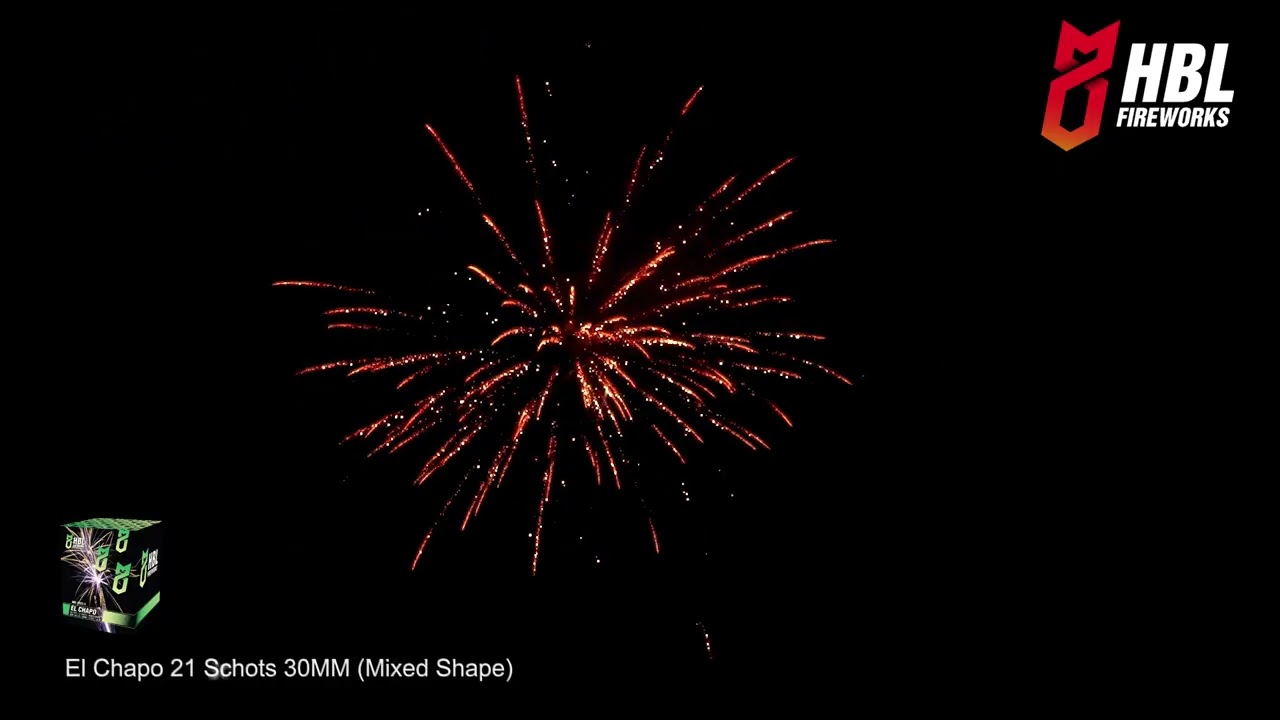 HBL Fireworks | El Chapo | 21 Shots | 30MM | Mixed Shape