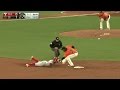 PHI SF Brown Throws Out A Stealing Herrera At Second