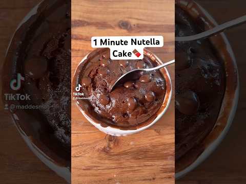 1 Minute nutella mug cake! This video went viral With over 48milj views!🍫 #easyrecipe #short
