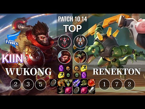 AF Kiin Wukong vs Renekton Top - KR Patch 10.14