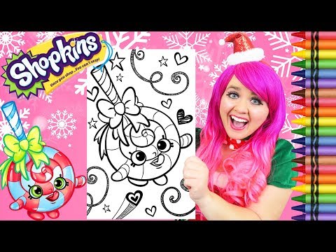 Coloring Shopkins Lolli Poppins Christmas GIANT Coloring Page Crayola Crayons | KiMMi THE CLOWN Video